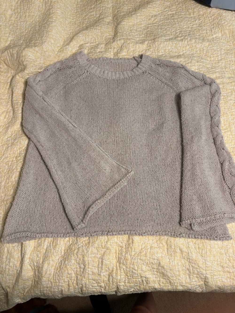 Women's Crewneck Knit Sweater in Light Taupe